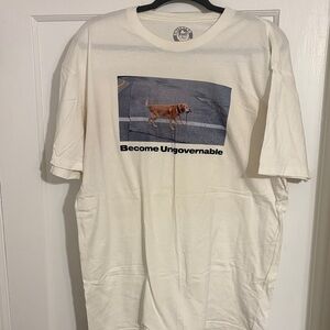 Cream Graphic Tee with Dog Print